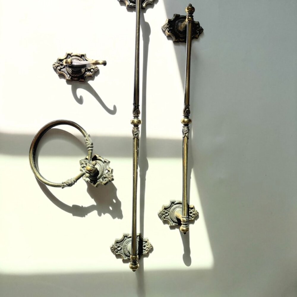 Set of Vintage Ajax Brass Premiere Collection Hardware Set - Picture 2 of 6